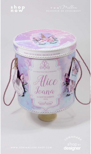 Trusou pentru fetite cu unicorn roz si turcoaz Unicorn roz bleu 2